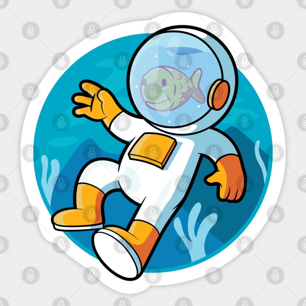 Scuba Fish Sticker by pedrorsfernandes